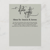 Date Nuit Idées Élégante Sage Green Advice Card