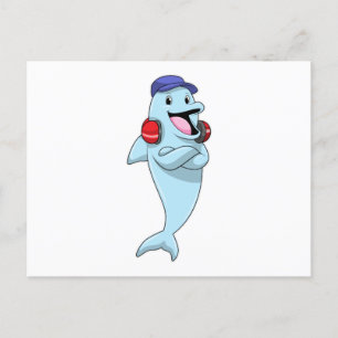 Carte Postale Dauphin à Écouter de la musique