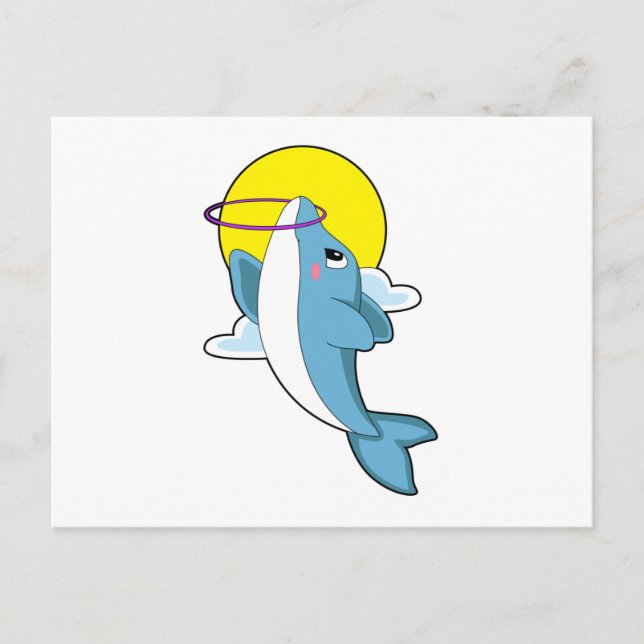 Carte Postale Dauphin avec pneus de fitness (Devant)