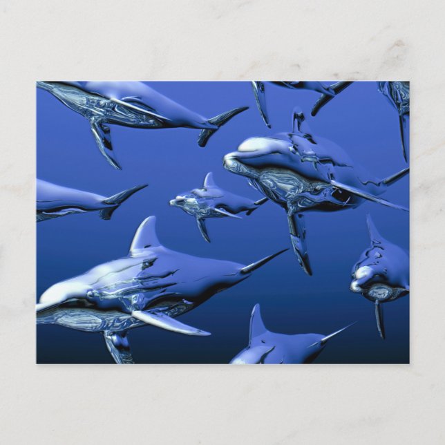 Carte Postale Dauphin bleu (Devant)