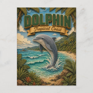 Carte Postale Dauphin Côte Tropicale POPCUT