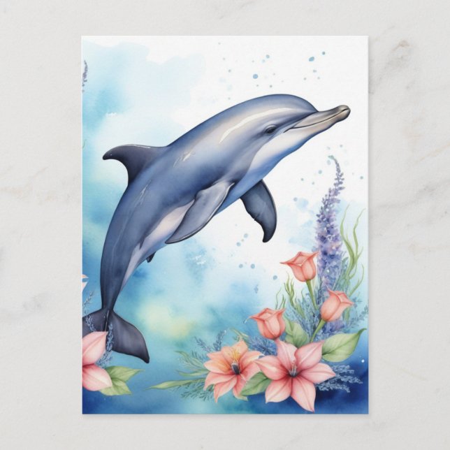 Carte Postale Dauphin de mer (Devant)