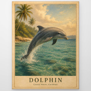 Carte Postale Dauphin Eaux Caraïbes VINTAGE