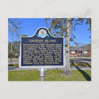 Carte Postale Dauphin Island, Alabama, signe historique