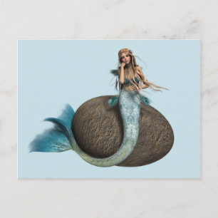 Carte Postale Dauphine sirène rêveuse Art fantastique sous-marin