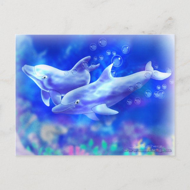 Carte Postale Dauphins (Devant)