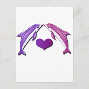 Carte postale Dauphins Embrassés