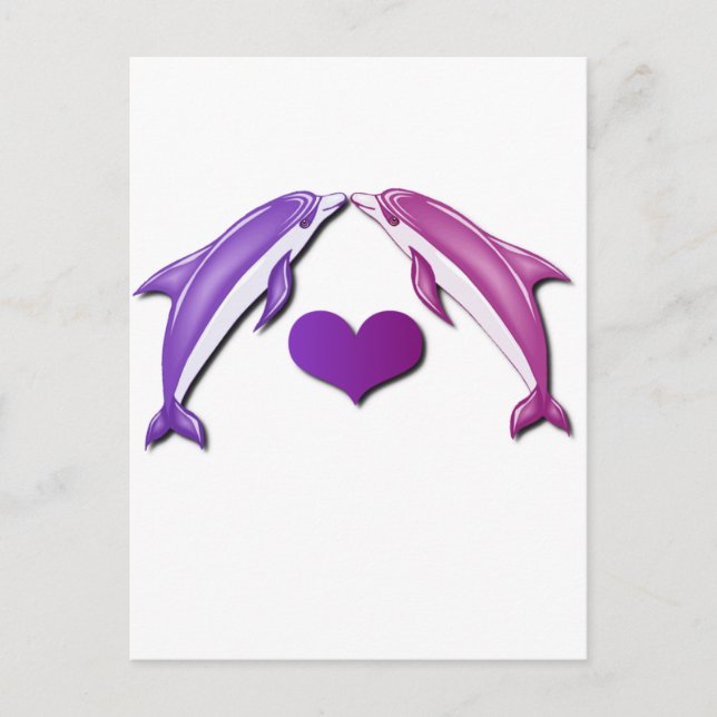 Carte postale Dauphins Embrassés (Devant)