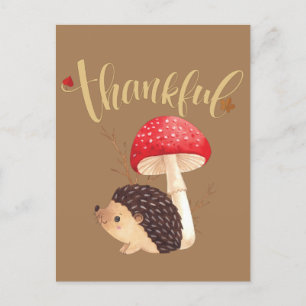 Carte postale d'automne Thanksgiving Cute Kawaii H