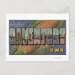 Carte Postale Davenport, Iowa (Corn) - Scènes de grandes lettres