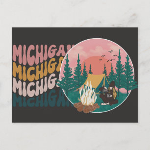 Carte postale d'aventure de camping dans le Michig