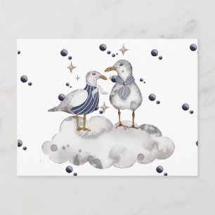 Carte postale d'aventure de mouette Art côtier d