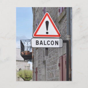 Carte postale d'avertissement du balcon