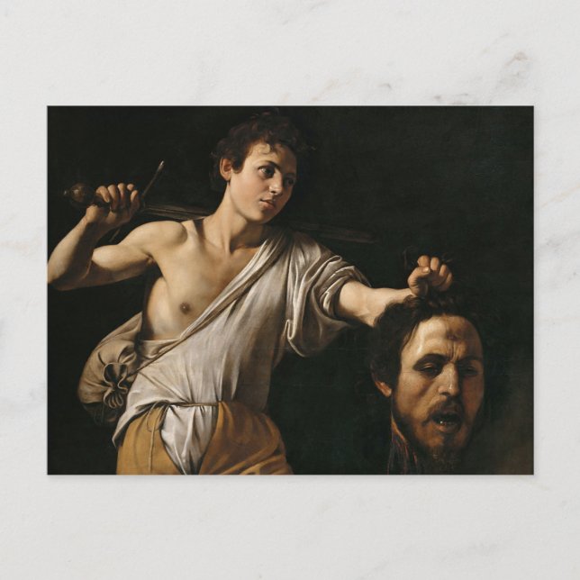 Carte Postale David avec la tête de Goliath par Caravage (Devant)