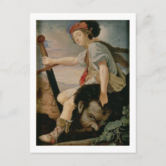 Carte Postale David avec le chef de Goliath (Devant)