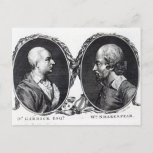 Carte Postale David Garrick et Shakespeare