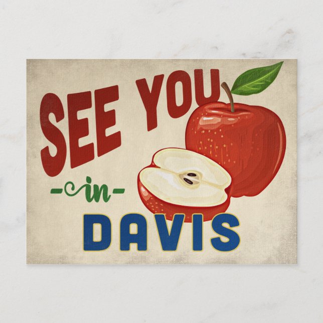 Carte Postale Davis California Apple - Vintage voyage (Devant)