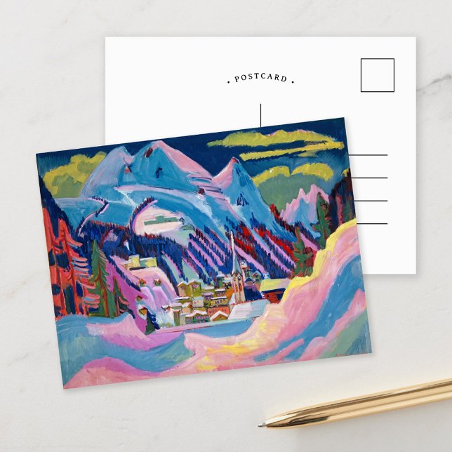 Carte Postale Davos en hiver | Ernst Ludwig Kirchner (Créateur téléchargé)