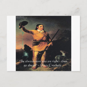 Carte Postale Davy Crocket "Go Ahead" Citation de sagesse