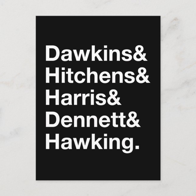Carte Postale Dawkins&Hitchens&Harris&Dennett&Hawking - Science (Devant)