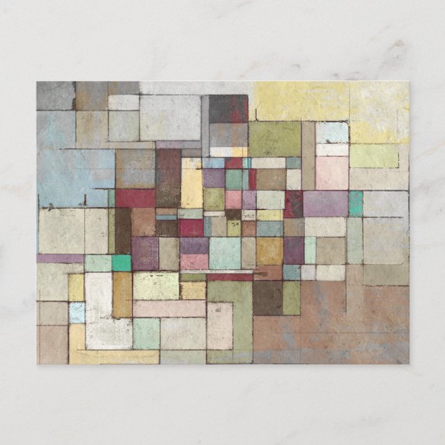 Carte Postale Dawn Beach treillis peinture Abstraite (Devant)