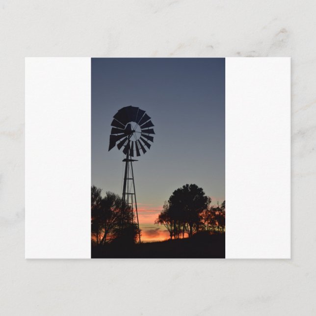 CARTE POSTALE DAYBREAK & WINDMILL RURAL QUEENSLAND AUSTRALIE (Devant)