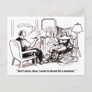 Carte Postale Daydreamer, relation homme et femme, Humour,
