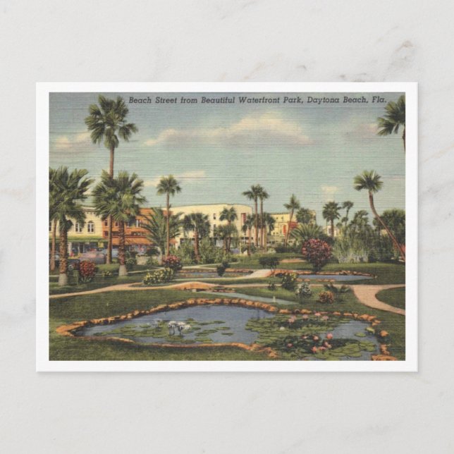 Carte Postale Daytona Beach FL, Beach Street View, 1950 Inspiré (Devant)