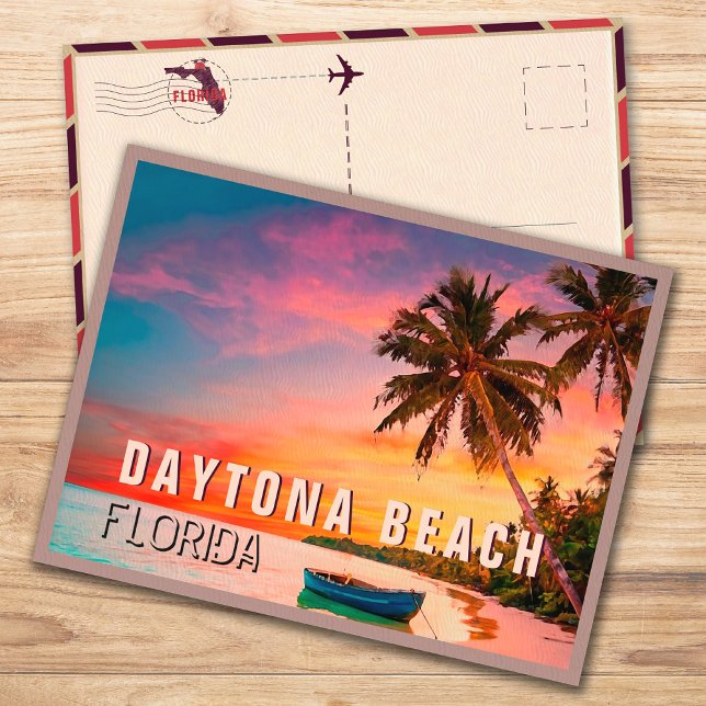 Carte Postale Daytona Beach Florida Tropical Palm Tree 1950 (Créateur téléchargé)