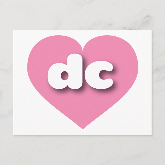 Carte Postale dc coeur rose - J'aime dc (Devant)