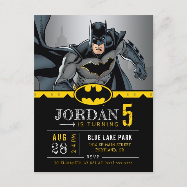 Carte Postale DC Comincs - Batman | Tableau noir Joyeux Annivers (Devant)