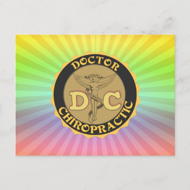 CARTE POSTALE DC LOGO DOCTEUR CHIROPRACTIQUE CADUCEUS (Devant)