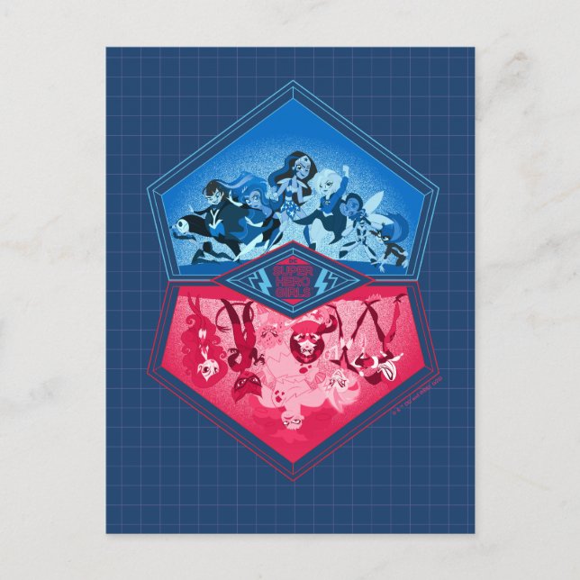 Carte Postale DC Super Hero Girls Teamwork Bataille (Devant)