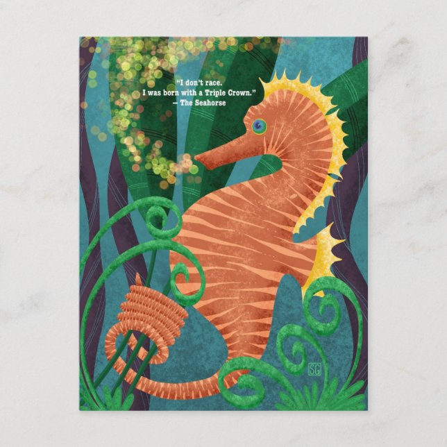 Carte postale de 10 hippocampes de course (Devant)