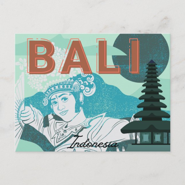 Carte postale de Bali Dancer Green Tone Holiday (Devant)
