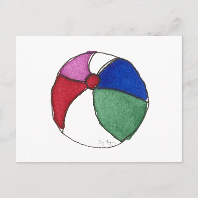 Carte postale de ballon de plage (Devant)