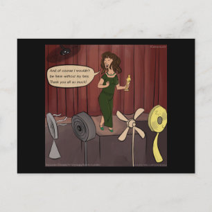 Carte postale de bande dessinée drôle sans mes fan