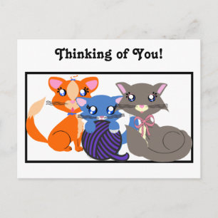 Carte postale de base Toon Kitty Siblings