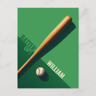 Carte postale de baseball verte