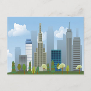 Carte postale de bâtiments de ville