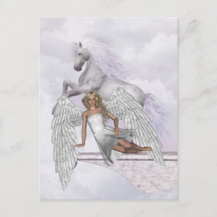 Carte postale de beauté magique Angel Unicorn