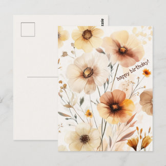 Carte Postale De belles fleurs sauvages FÊTE D'ANNIVERSAIRE