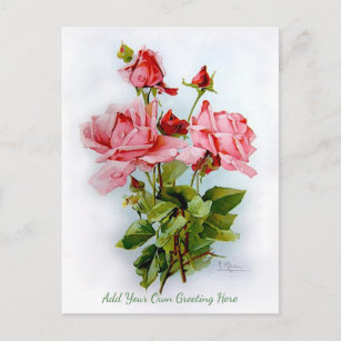 Carte Postale De Belles Fleurs Vintages Ajoutez Votre Propre Voe