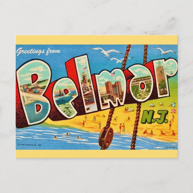 Carte postale de Belmar New Jersey (Devant)