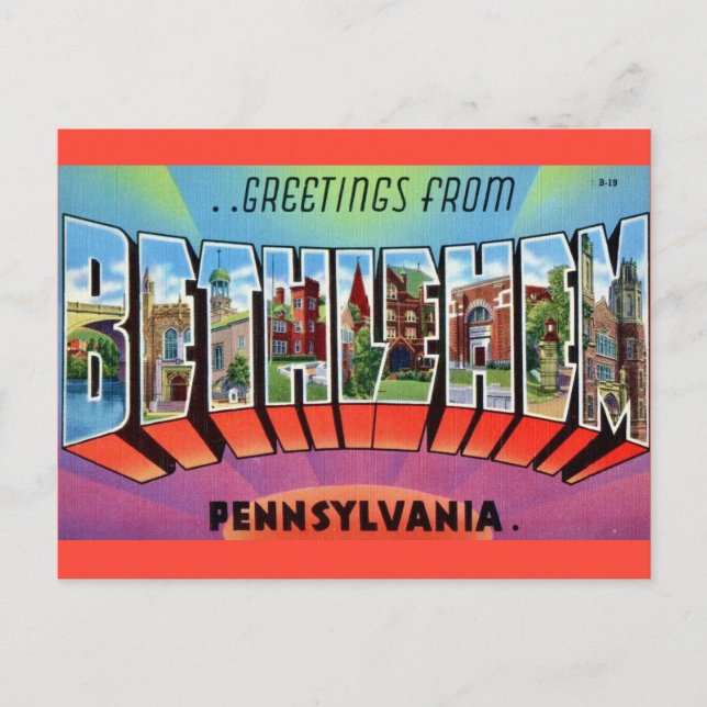 Carte postale de Bethlehem PA (Devant)