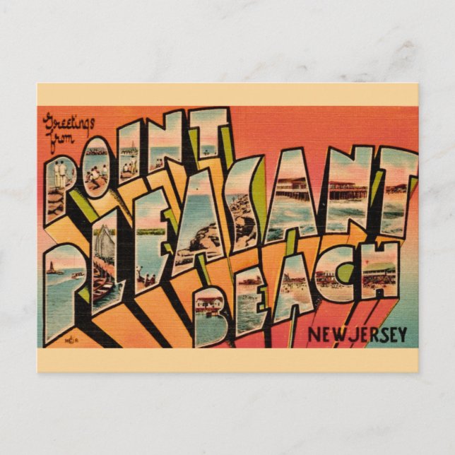 Carte postale de bienvenue à Point Pleasant Beach  (Devant)