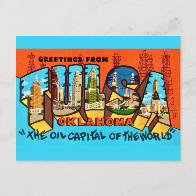 Carte postale de bienvenue à Tulsa Oklahoma (Devant)