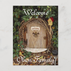 Carte postale de bienvenue de la porte du jardin d