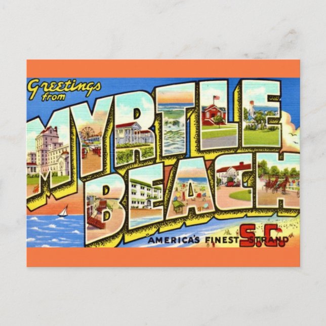 Carte postale de bienvenue de Myrtle Beach (Devant)