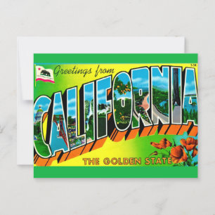 Carte postale de bienvenue en Californie